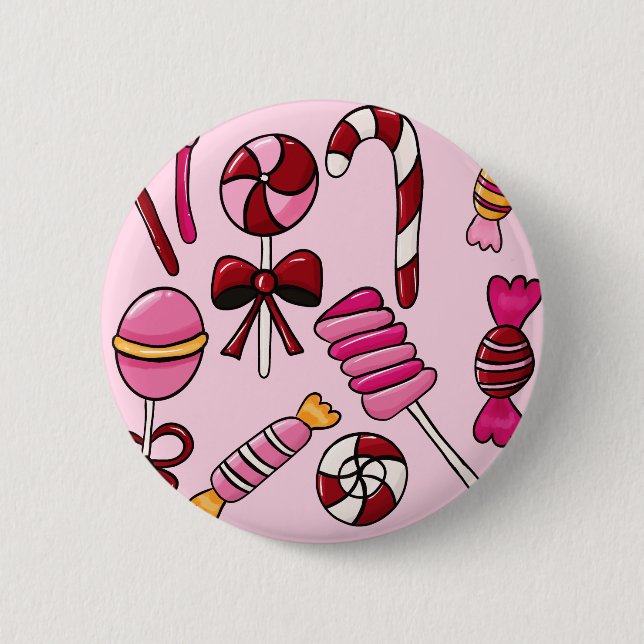 Badge Rond 5 Cm Bonbons mignons (Devant)