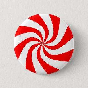 Badge Rond 5 Cm bonbons rouges et blancs