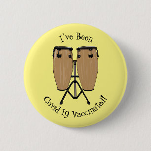 Badge Rond 5 Cm Bongo, dessin animé de batterie