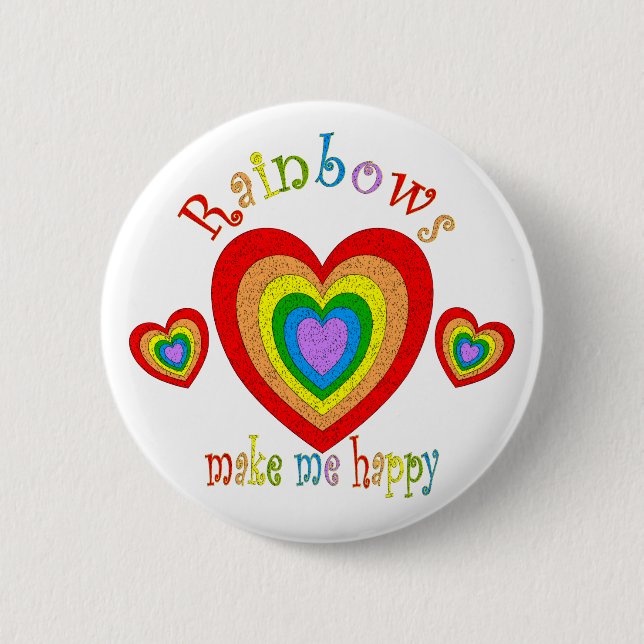 Badge Rond 5 Cm Bonheur d'arc-en-ciel (Devant)
