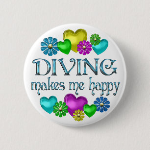 Badge Rond 5 Cm Bonheur de plongée