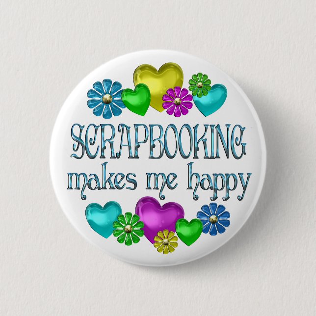 Badge Rond 5 Cm Bonheur de Scrapbooking (Devant)