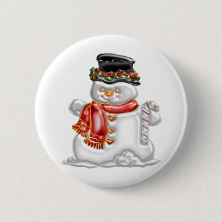 Badge Rond 5 Cm Bonhomme de neige