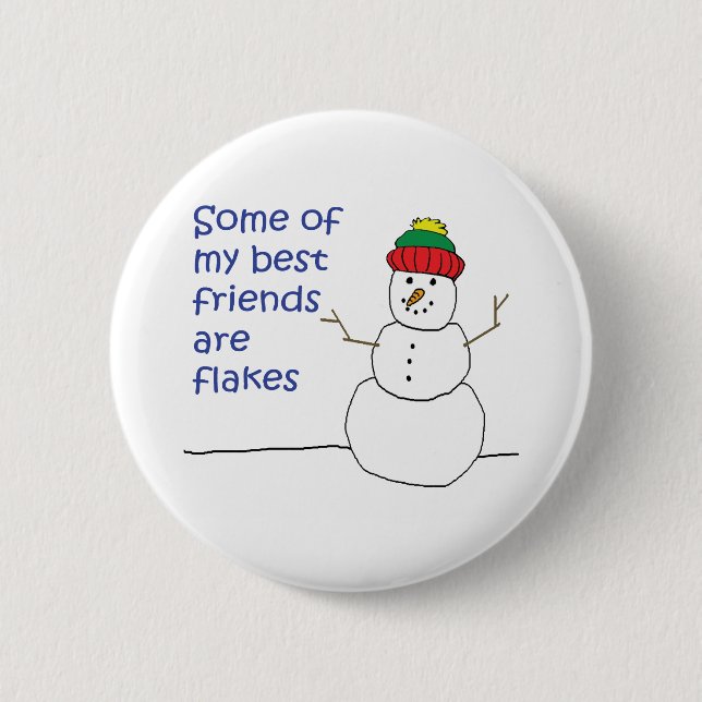 Badge Rond 5 Cm Bonhomme de neige (Devant)