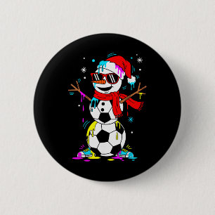 Badge Rond 5 Cm Bonhomme de neige de football Drip Drôle Cool Noël