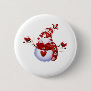 Badge Rond 5 Cm Bonhomme de neige mignon de baie