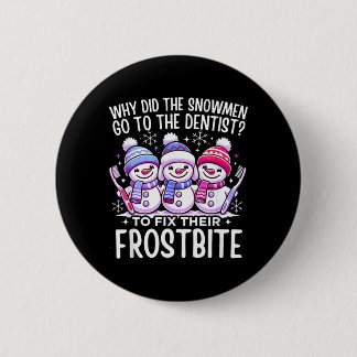 Badge Rond 5 Cm Bonhomme de neige Noël Dentiste Dentaire Instant X