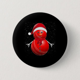 Badge Rond 5 Cm Bonhomme de neige Santa Cricket Ll