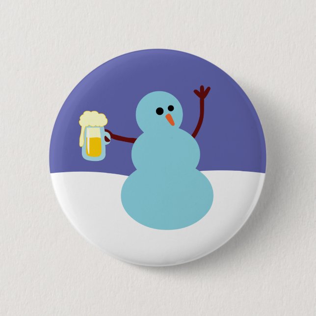Badge Rond 5 Cm Bonhommes de neige fous ! (Devant)