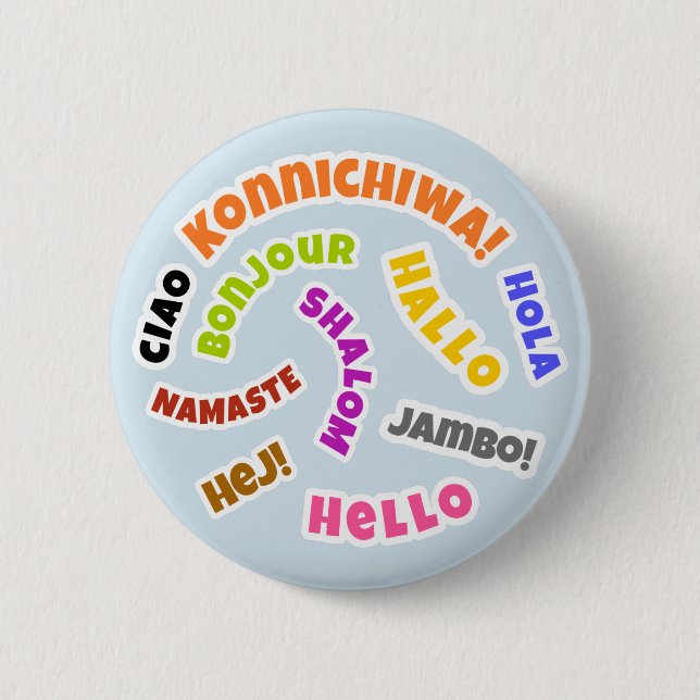 Badge Rond 5 Cm Bonjour (Devant)