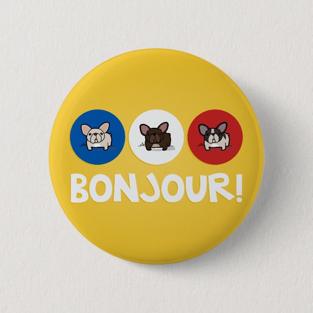 Badge Rond 5 Cm Bonjour ! (Devant)