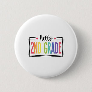 Badge Rond 5 Cm Bonjour 2e année Premier jour d'école Bienvenue Ck
