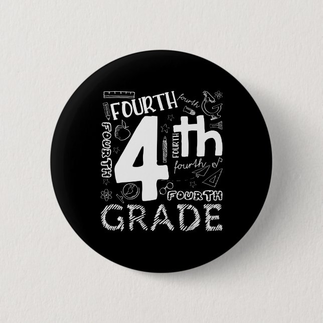 Badge Rond 5 Cm Bonjour 4e année Enseignants garçons et équipe 4e  (Devant)