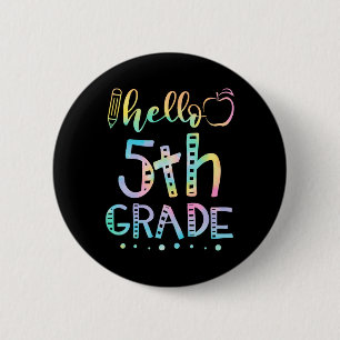 Badge Rond 5 Cm Bonjour 5e année 5e année Retour à l'école Enseign