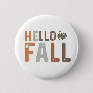 Badge Rond 5 Cm Bonjour Automne