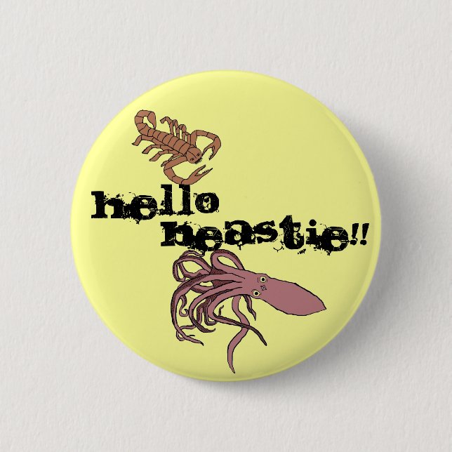 Badge Rond 5 Cm Bonjour Beastie ! ! (Devant)