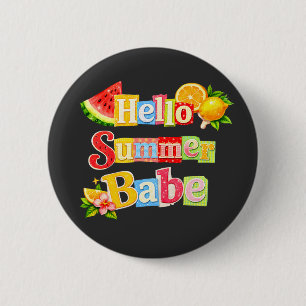 Badge Rond 5 Cm Bonjour bébé de l'été