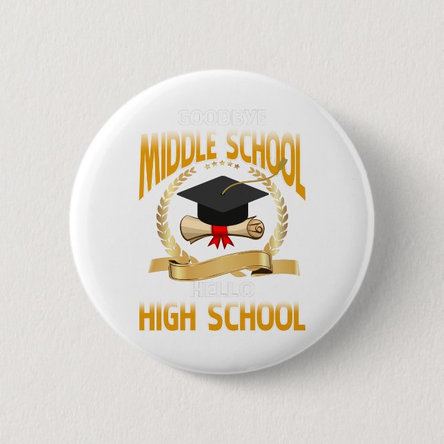 Badge Rond 5 Cm Bonjour collège Hello lycée (Devant)