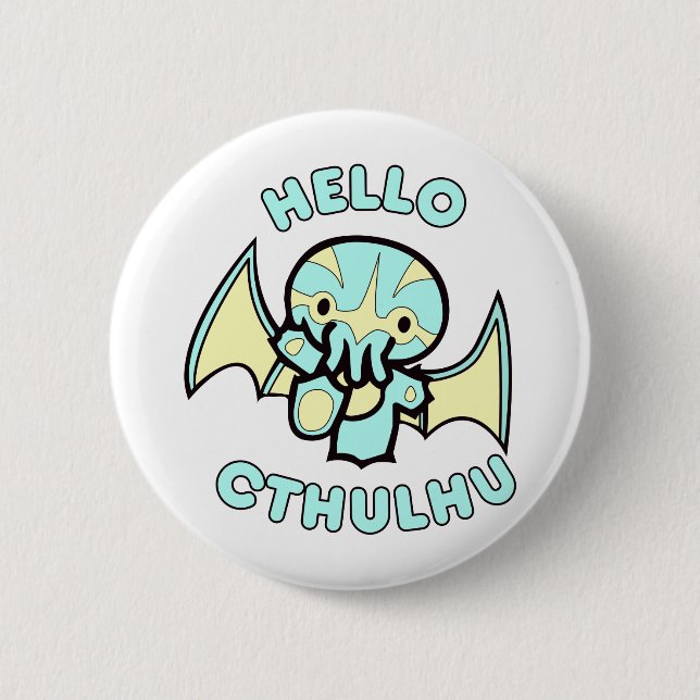 Badge Rond 5 Cm Bonjour Cthulhu (Devant)