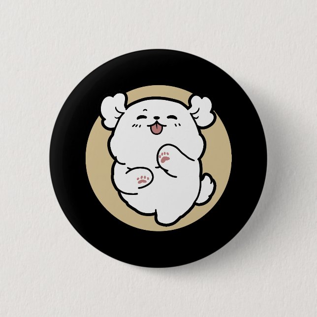 Badge Rond 5 Cm Bonjour du côté écorché (Devant)