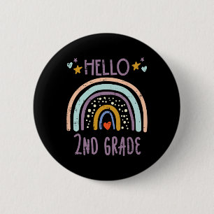 Badge Rond 5 Cm Bonjour filles de 2e année, premier jour d'école S