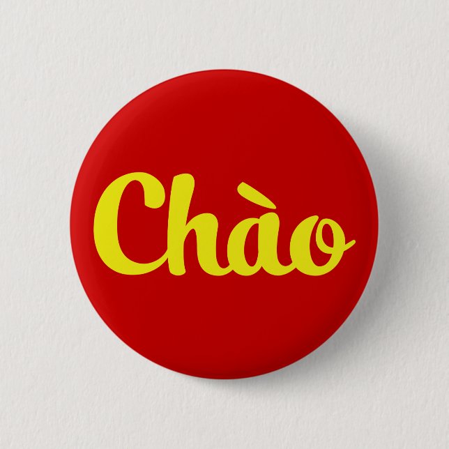 Badge Rond 5 Cm Bonjour / Hello ~ Vietnam / Vietnamien / Tiếng Việ (Devant)