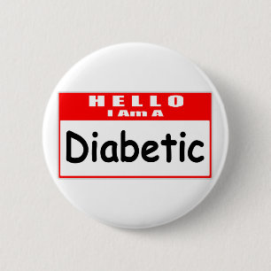 Badge Rond 5 Cm Bonjour, Je Suis Diabétique ... Nametag