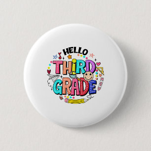 Badge Rond 5 Cm Bonjour l'équipe de troisième année 3e année Retou