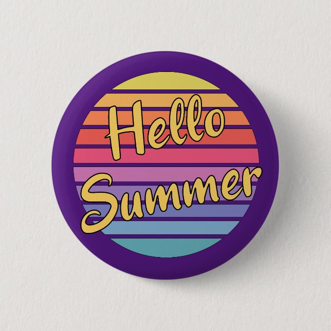 Badge Rond 5 Cm Bonjour l'été (Devant)