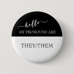 Badge Rond 5 Cm Bonjour Mes Prononouns sont eux