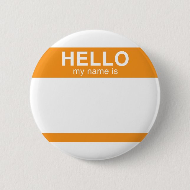 Badge Rond 5 Cm Bonjour mon nom est - orange (Devant)