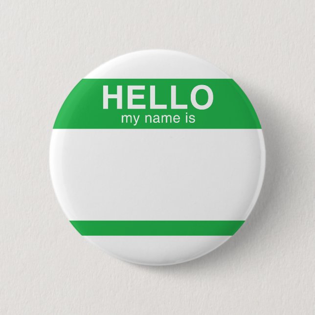 Badge Rond 5 Cm Bonjour mon nom est - vert (Devant)