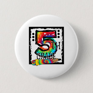 Badge Rond 5 Cm Bonjour professeur de 5e année cinquième année Tie