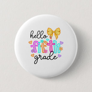 Badge Rond 5 Cm Bonjour professeur de cinquième coquette crayon nœ