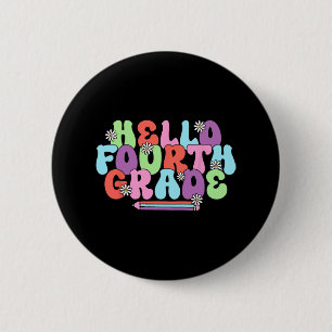 Badge Rond 5 Cm Bonjour professeur de quatrième année Fille de ret