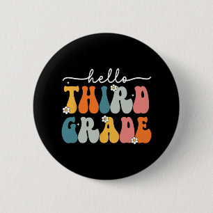 Badge Rond 5 Cm Bonjour professeur de troisième année Byck To Scho