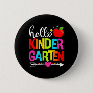 Badge Rond 5 Cm Bonjour Professeurs de Maternelle Équipe Kinder Re