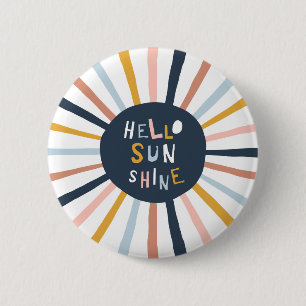 Badge Rond 5 Cm Bonjour Sunshine