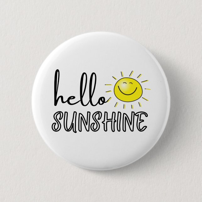 Badge Rond 5 Cm Bonjour Sunshine printemps été (Devant)
