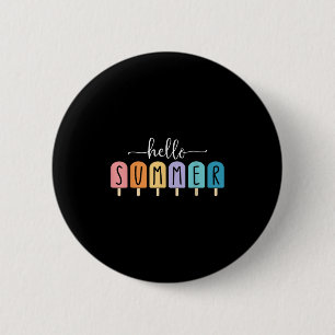 Badge Rond 5 Cm Bonjour Vacances Été Glace Crème Popsicle Ice Loll