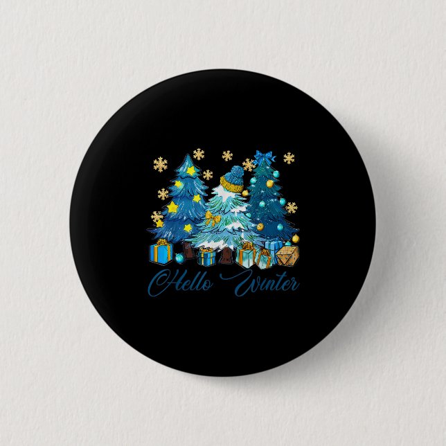 Badge Rond 5 Cm Bonjour Winter Sweet Cosy Amateurs de café Snowman (Devant)