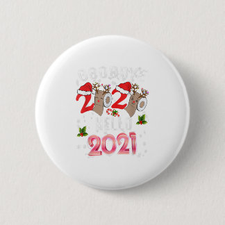 Badge Rond 5 Cm Bonne année 2021 Reindeer Face Mas
