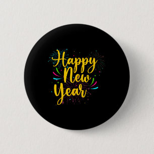 Badge Rond 5 Cm Bonne année 2025 Gold Fun Festive Funny Party C