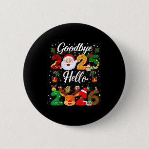 Badge Rond 5 Cm Bonne année 2026 Au revoir 2025 Bonjour 2026