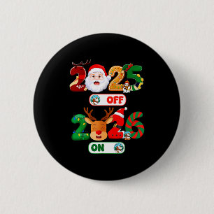 Badge Rond 5 Cm Bonne année 2026 Au revoir 2025 Bonjour 2026 Noël