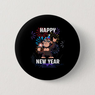 Badge Rond 5 Cm Bonne année 2026 drôle enfants amateurs de Bigfoot