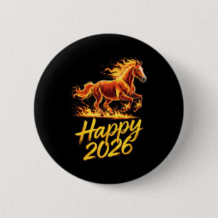 Badge Rond 5 Cm Bonne année 2026 du cheval Nouvel An du zodiaque c
