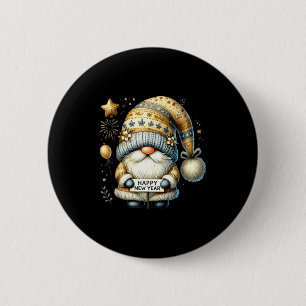 Badge Rond 5 Cm Bonne année 2026 Gnome Aquarelle Gnome Nouvel An