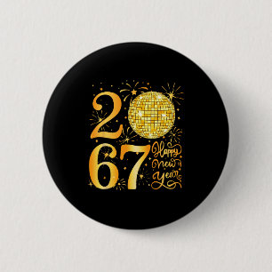 Badge Rond 5 Cm Bonne année 2067 Drôle 67 Six Sept Mème Nouvel An