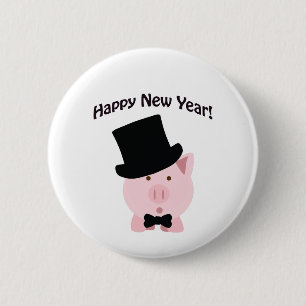 Badge Rond 5 Cm Bonne année !Cochon de lait